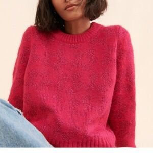 En Saison Pink Floral Sparkle Sweater